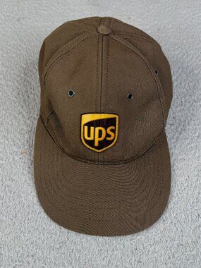 VINTAGE UPS Hat Cap Brown Work Uniform Riverside Employee Driver Adjustable USA